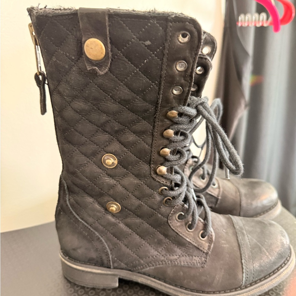 Steve Madden Quilted Black Winter Boots
